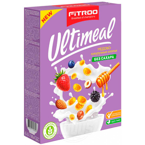 Хлопья Fitroo кукурузные медовые    200гр