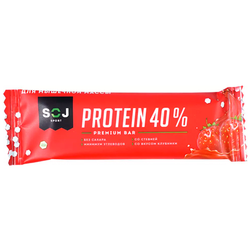 Протеиновый батончик SPORT SOJ со вкусом клубники 40г