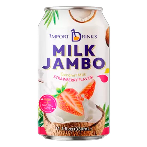 Напиток MILK JAMBO Кокосовое молоко со вкусом Клубники м  330мл