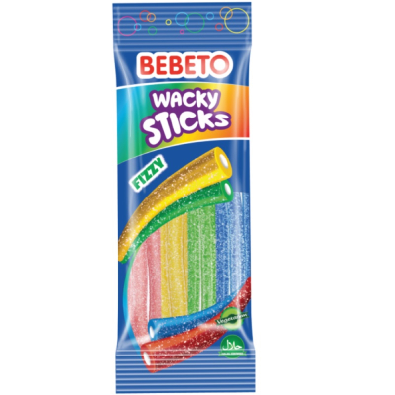 Мармелад Bebeto Wacky Sticks со вкусом тутти-фрутти и ванили 75гр