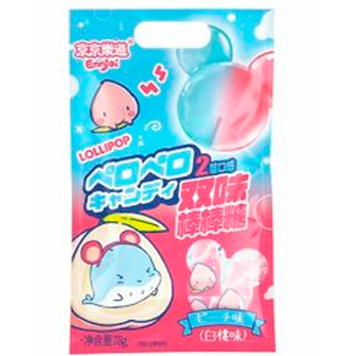 Конфета леденцовая Guandong на палочке с двойным вкусом персика   78гр