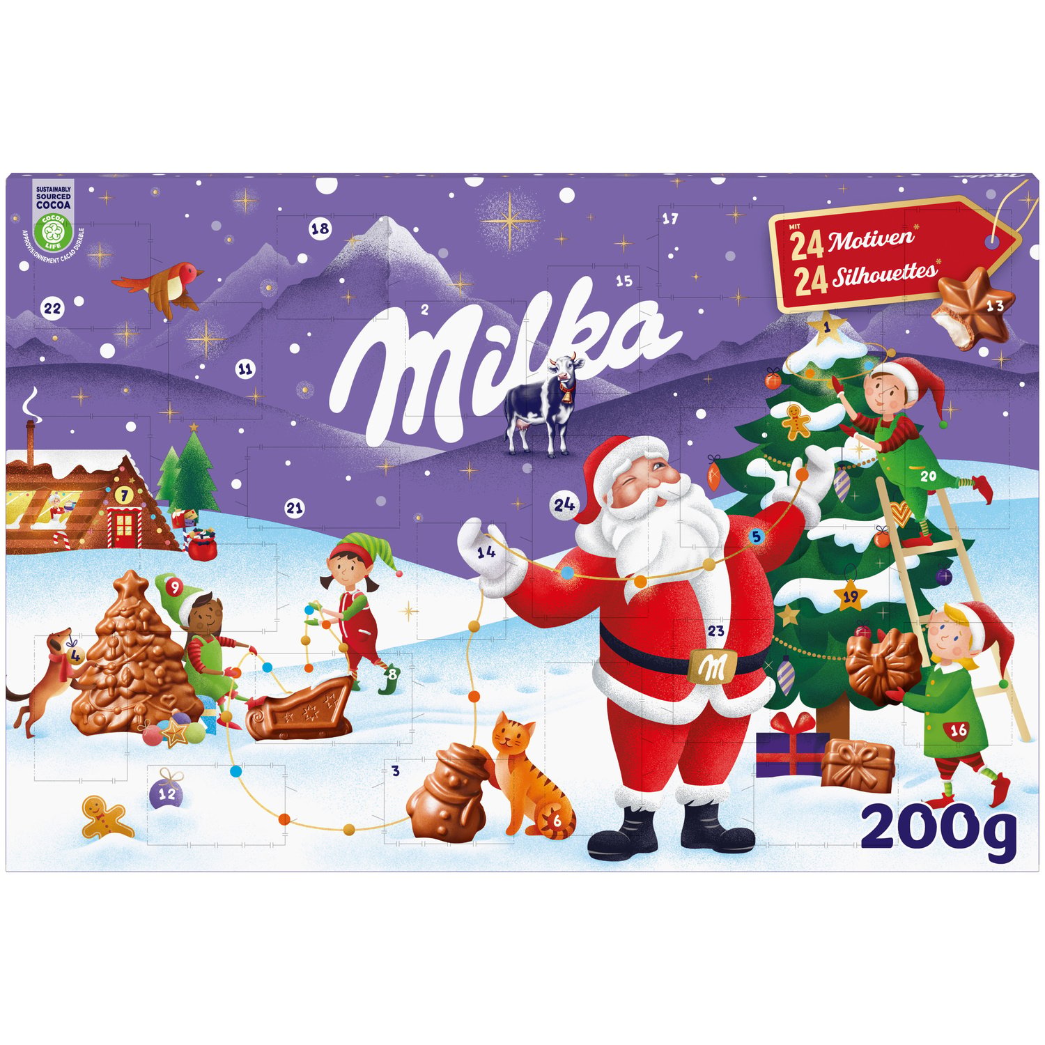 Адвент-календарь Milka с молочным шоколадом   200гр