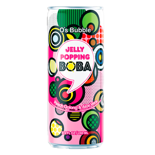 Напиток O's Bubble Jelly Popping Boba Peach Oolong Tea + Aloe Vera    480мл
