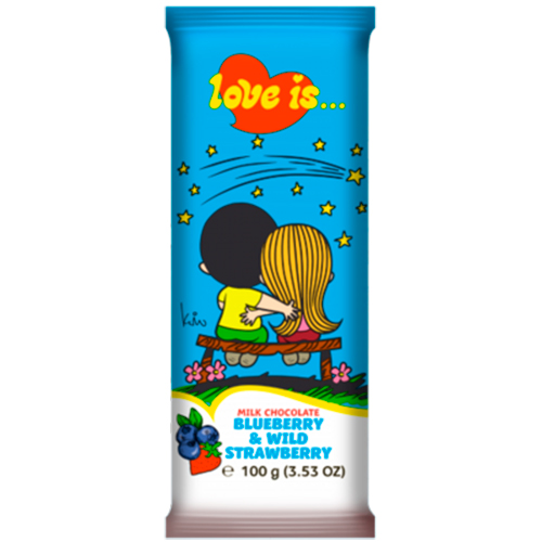 Шоколад Love is Черника и Клубника   100гр