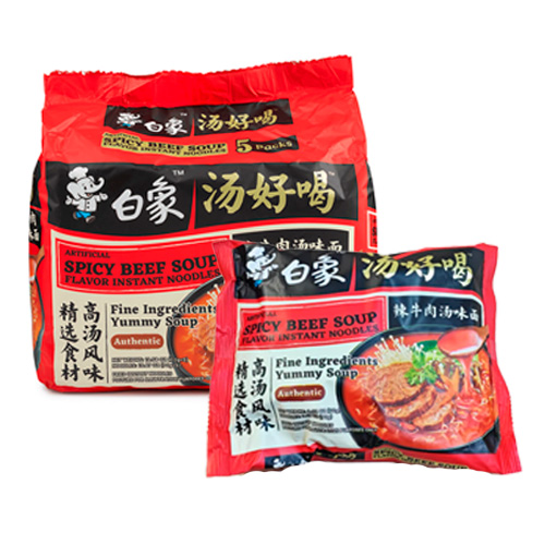 Лапша BaiXiang со вкусом острого говяжьего супа   111гр