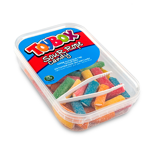 Жев.мармелад TOYBOX Кислые веревки короткие Микс   200гр
