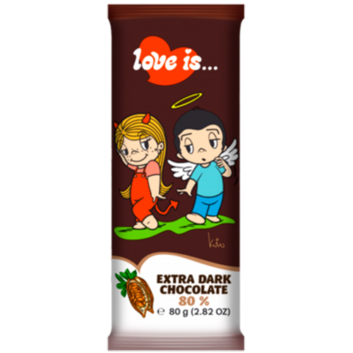 Шоколад Love is Темный с Какао 80%   80гр