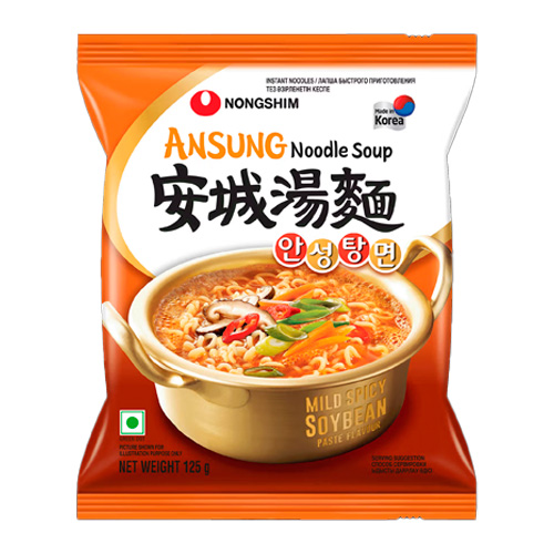 Лапша Nongshim Ansung Mild Spicy Soybean Paste Flavour   125гр
