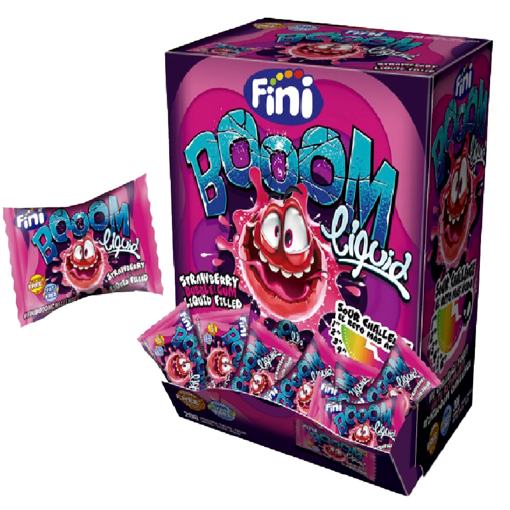 Жев.резинка FINI Boom Liquid с Клубничной начинкой   5гр