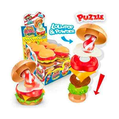 Леденец Johny Bee Dip & Lick Big Burger Puzzle   26гр