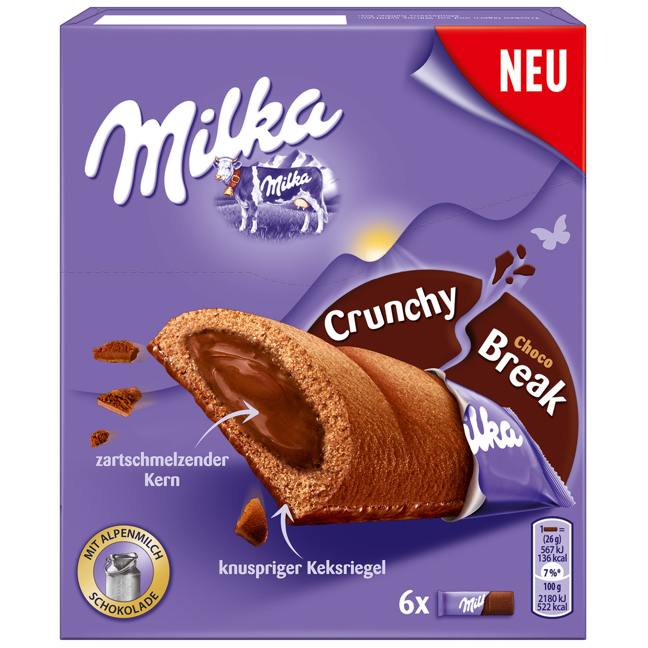 Шоколадный батончик Milka Tender Break Choco   130гр