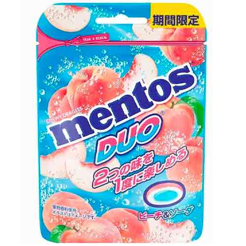 Жев.конфеты mentos Duo Персик и Содовая 45гр