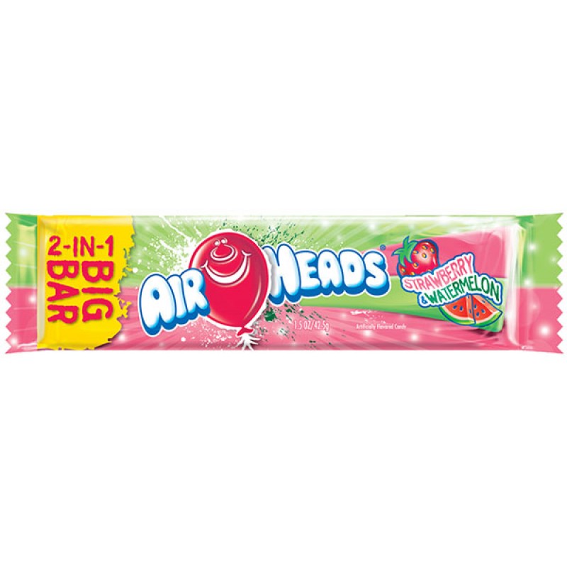 Конфеты AirHeads Big Bar Strawberry and Watermelon 42,5гр