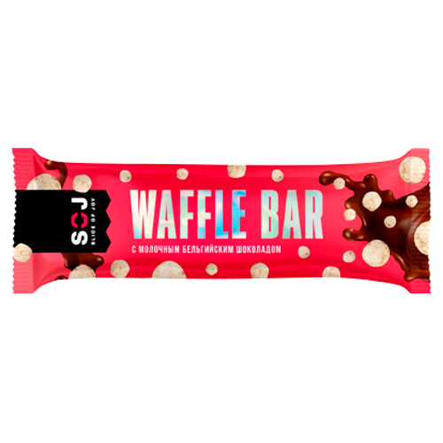 Вафли SOJ Waffle bar вафельный кранч в мол. шоколаде   40гр