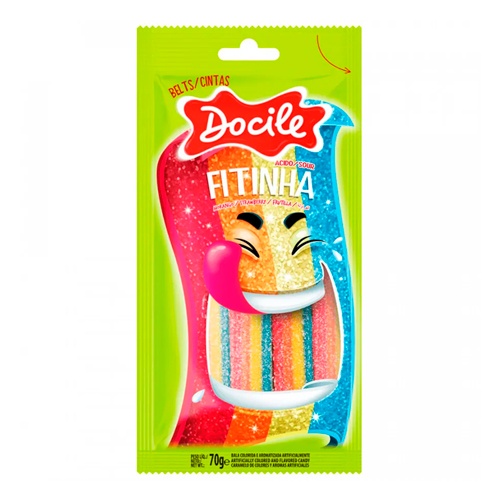 Жев.мармелад DOCILE Sour Strawberry Colored Belts    70гр