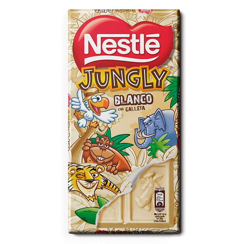 Шоколад Nestle Jungly белый шоколад с печеньем  125гр