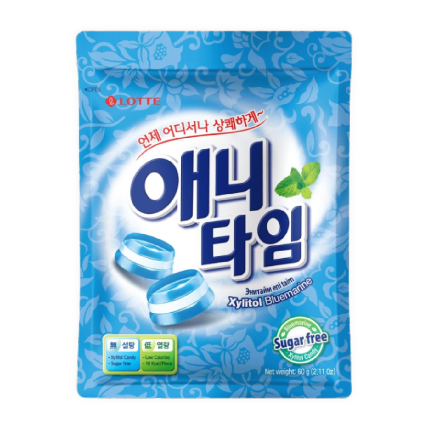 Карамель леденцовая Lotte с ксилитом Anytime Bluemarine   60гр